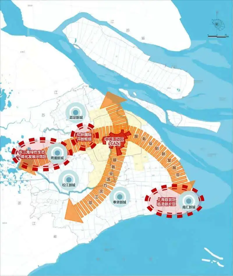 "十四五"期间上海市服务业空间格局.