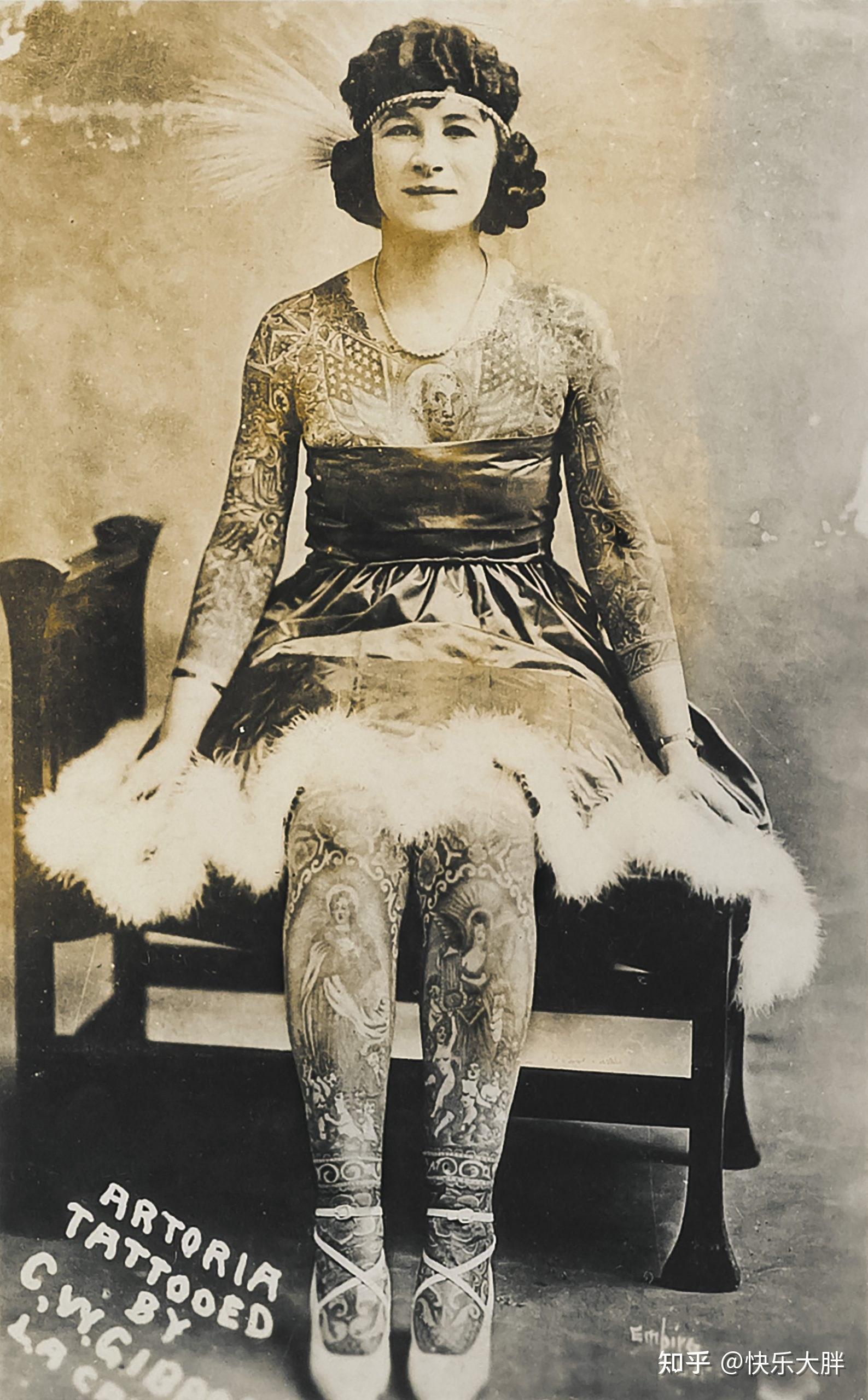 20世纪20年代著名的美国纹身女性阿里亚托·吉本斯(artoria gibbons)