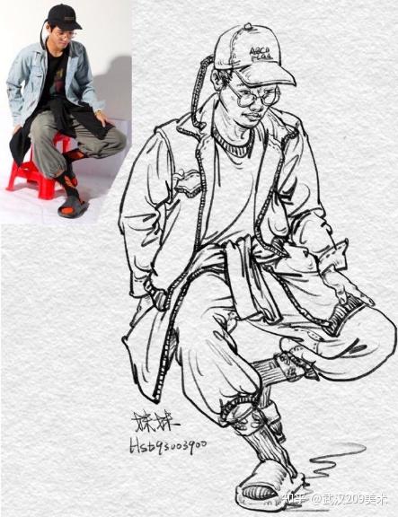 武汉209画室美术高考丨线性速写照片对照