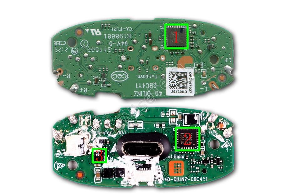 耳機主板ic(下圖):1:goodix-gh611 -電容式入耳檢測及觸控2合1芯片2