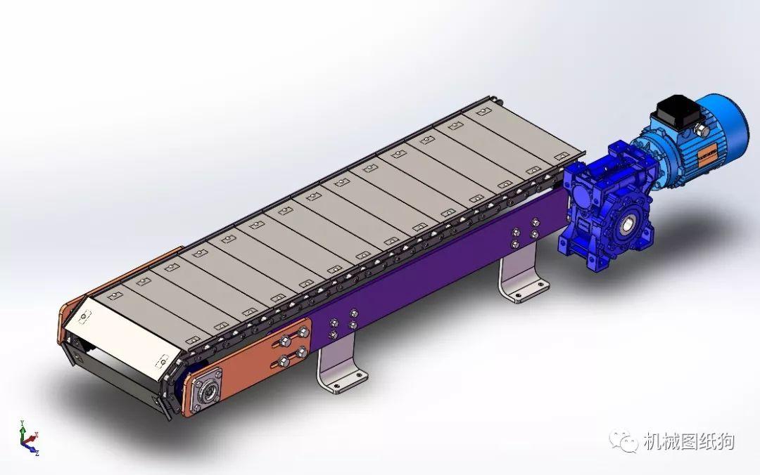 非标数模conveyor板链输送机solidworks设计