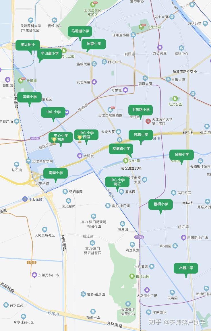 天津河西学片划分地图图片