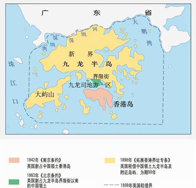 香港和九龙半岛是割让的,新界却是租的,且租期只剩15年了.