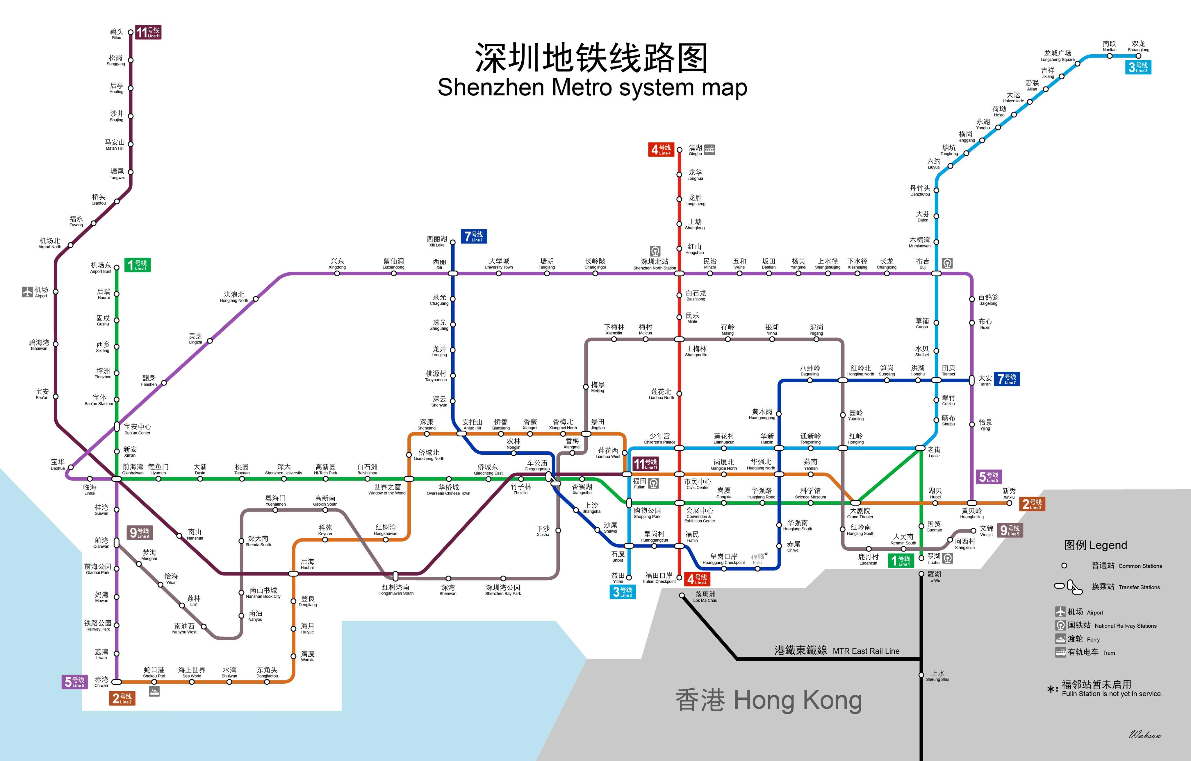 深圳地铁线路图201912预计