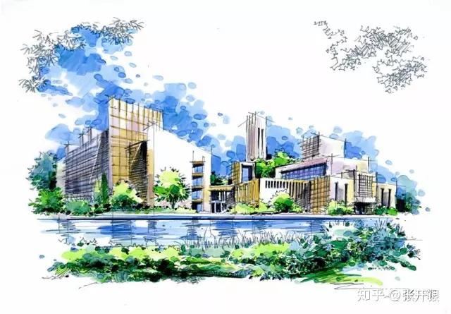 风景园林与建筑学这两种马克笔手绘画风您喜欢哪一种