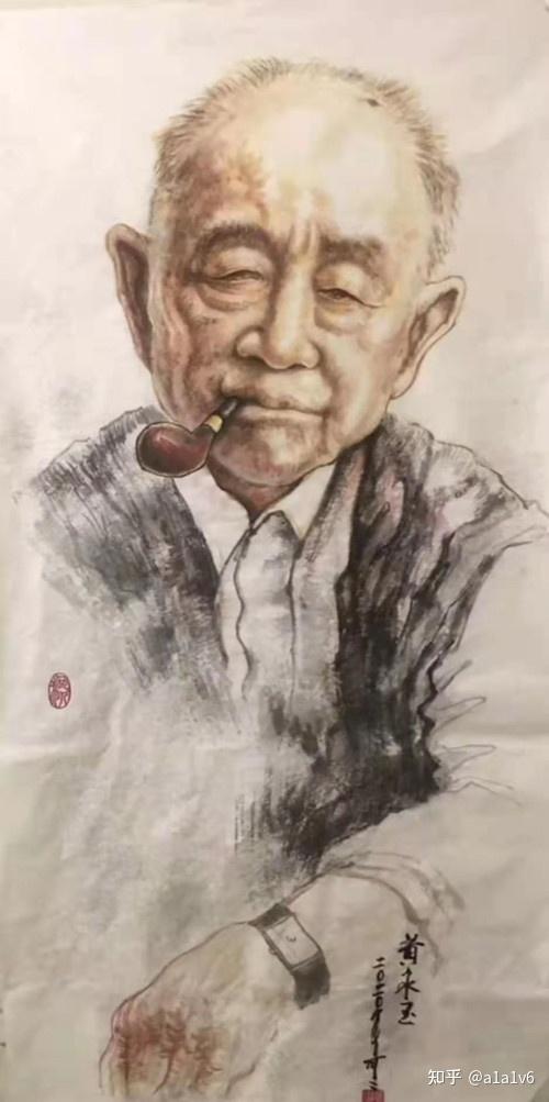 艺术名人水墨肖像画