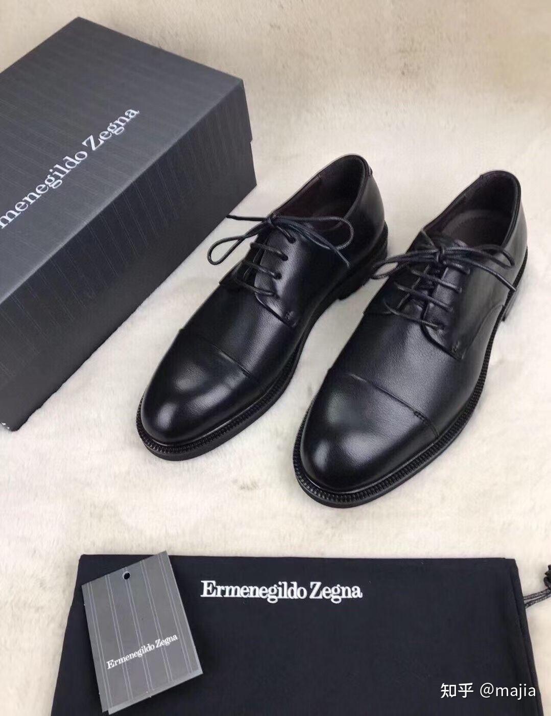 杰尼亚休闲皮鞋德比鞋