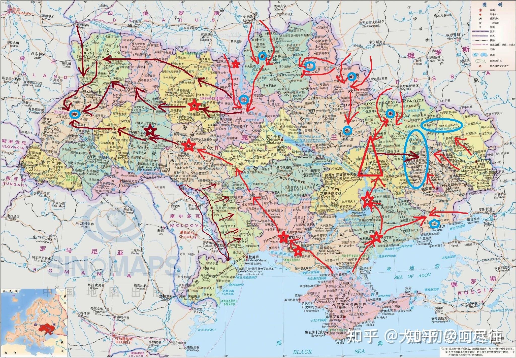 俄乌战争一周年：地图回顾战局演变，三大转折点让俄罗斯转攻为守 - 哔哩哔哩
