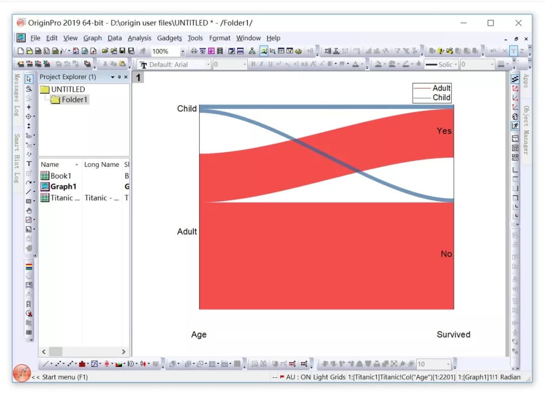origin绘图|绘制这种漂亮的桑基图只需"一步"?