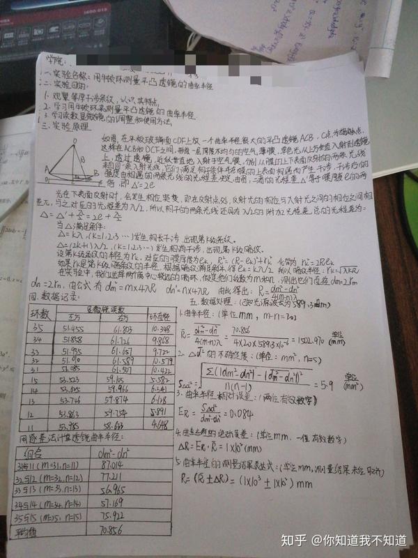 大学物理实验报告a4手写版