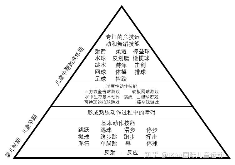 图3  动作熟练度发展序列金字塔模型(1) 基本动作技能发展程度的辨别