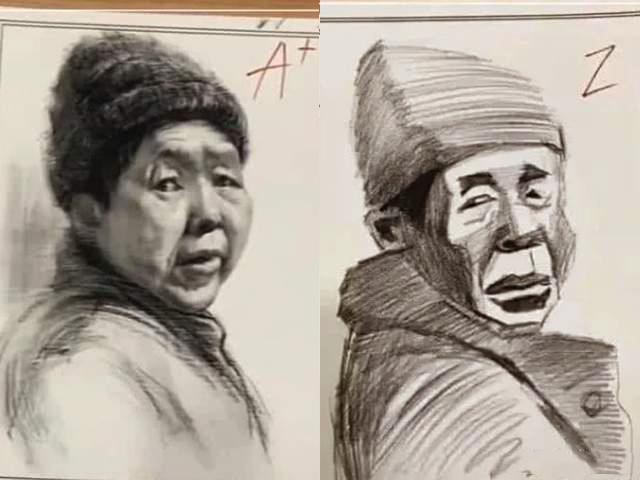 美术生的低分和高分卷放在一起太搞笑了,最后一张让人啼笑皆非