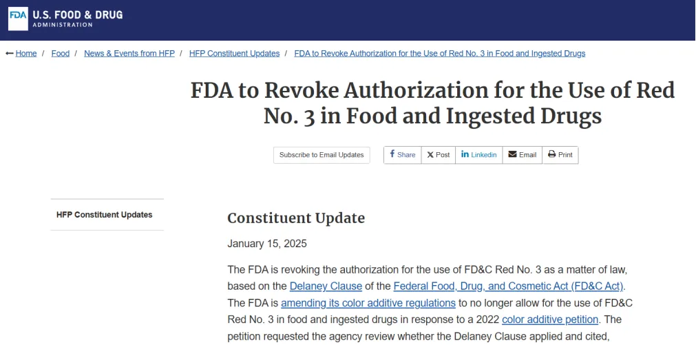 美国FDA禁用红色3号（赤藓红），食品厂商如何抉择！ - 知乎
