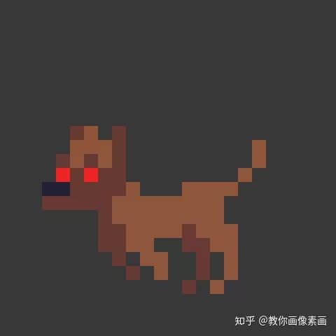 笨办法学像素画:Q版四足生物简单跑步动画