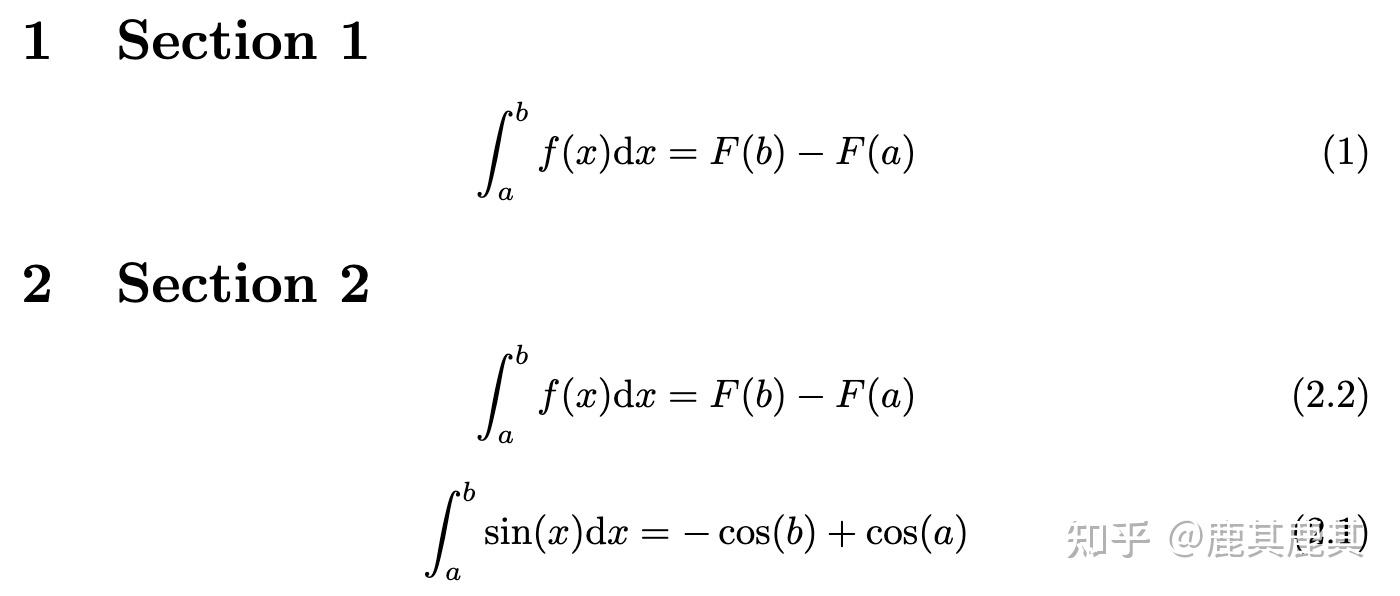 [LaTeX学习] [7] 公式编号形式：主编号+子编号 - 知乎