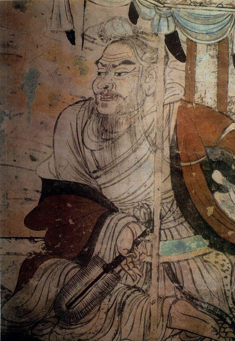 神游千年大美敦煌盛唐103窟线描至圣吴道子健朗风格的维摩诘青山佛旅