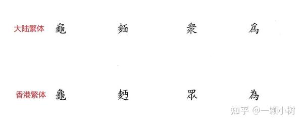 香港繁体字和大陆的繁体字有何不同？ - 知乎