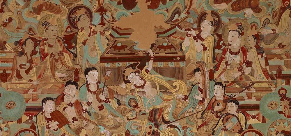 神游千年，大美敦煌】中唐-112窟南壁东-观经变-反弹琵琶，经典