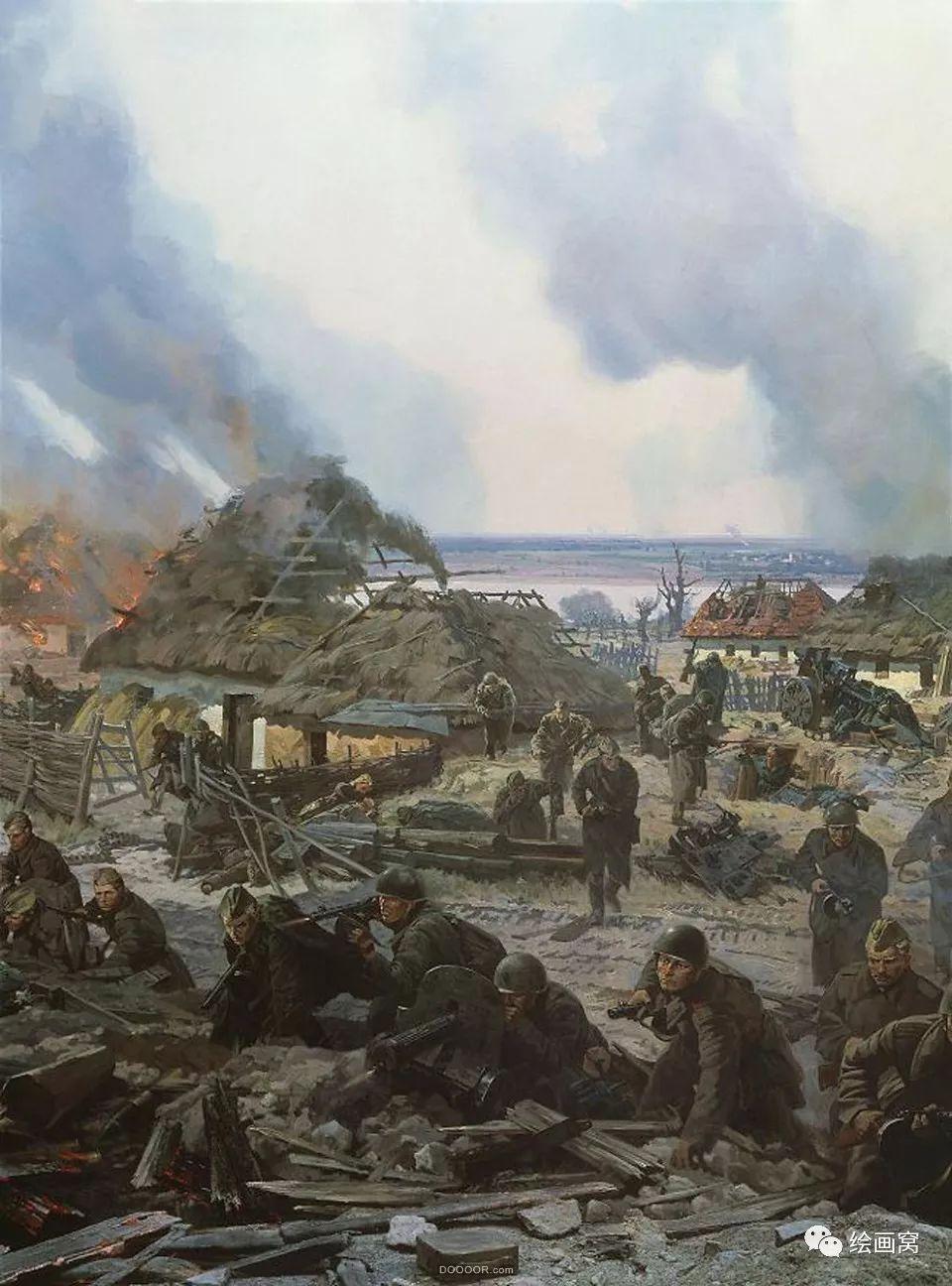 油画这里记录了第二次世界大战上的战场