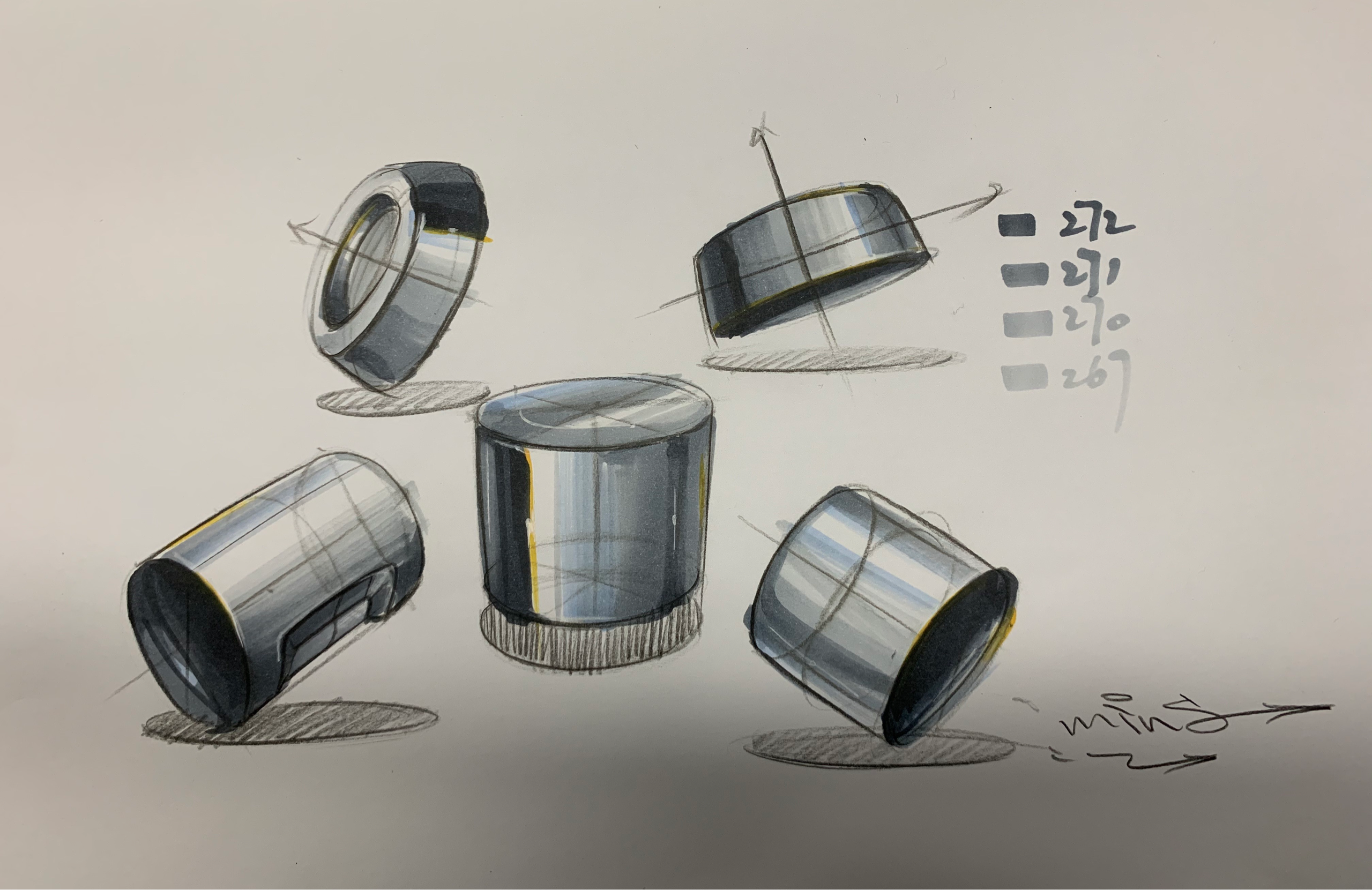 工业设计手绘中倒角的画法