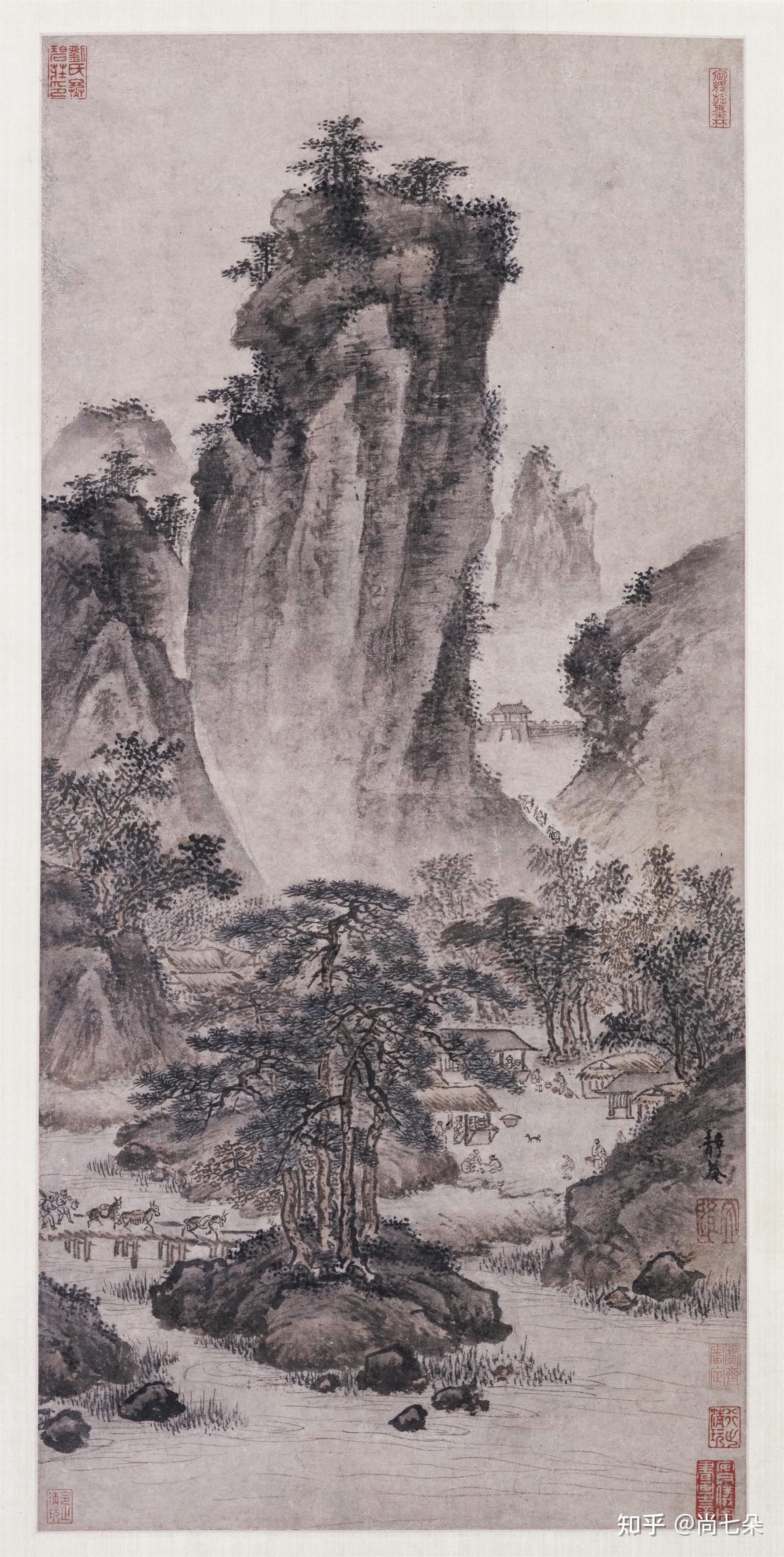 明代戴进山水古代高清国画图片保存