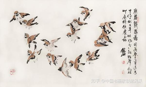 舒山新作 麻雀诗意图 组图 知乎