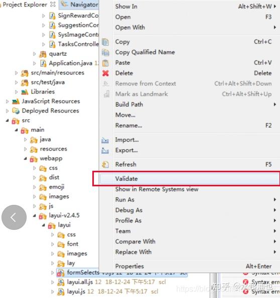 Eclipse js syntax error on token 