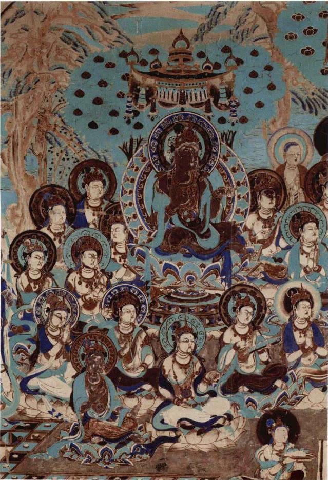 神游千年大美敦煌盛唐148窟北壁天请问经变南壁弥勒经变各壁龛密教