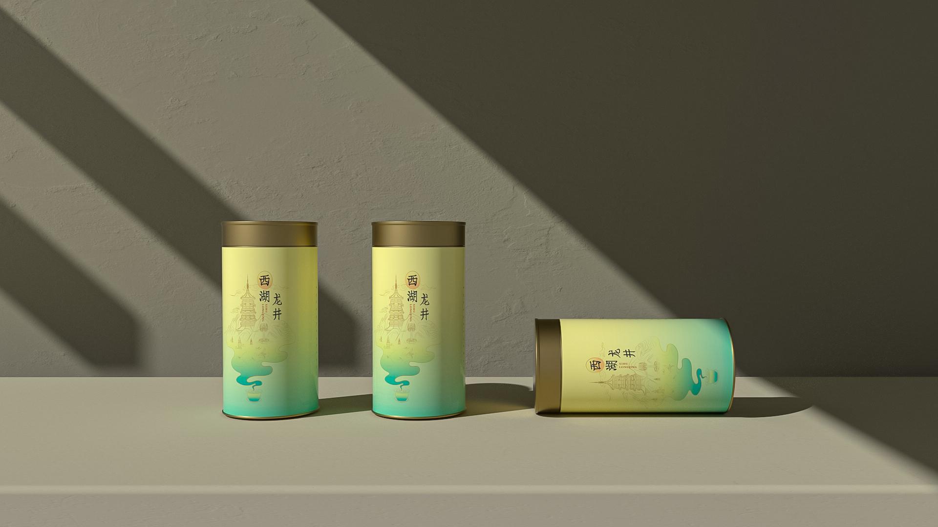 好消息2024杭州西湖龙井茶官方统一包装上线石特设计作品西湖形胜荣获
