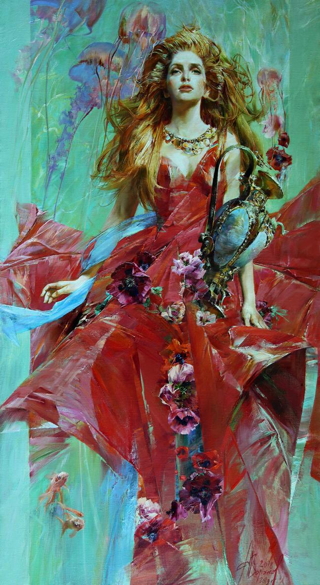 俄罗斯油画之中国红