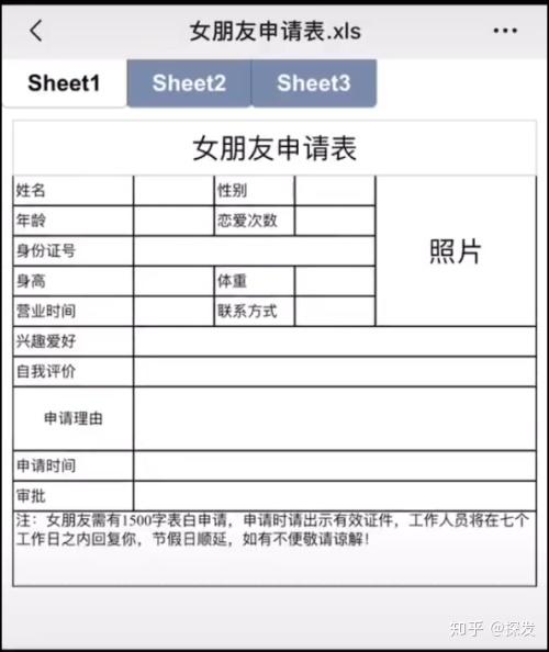 女朋友申请表图片高清下载抖音女朋友申请表文档