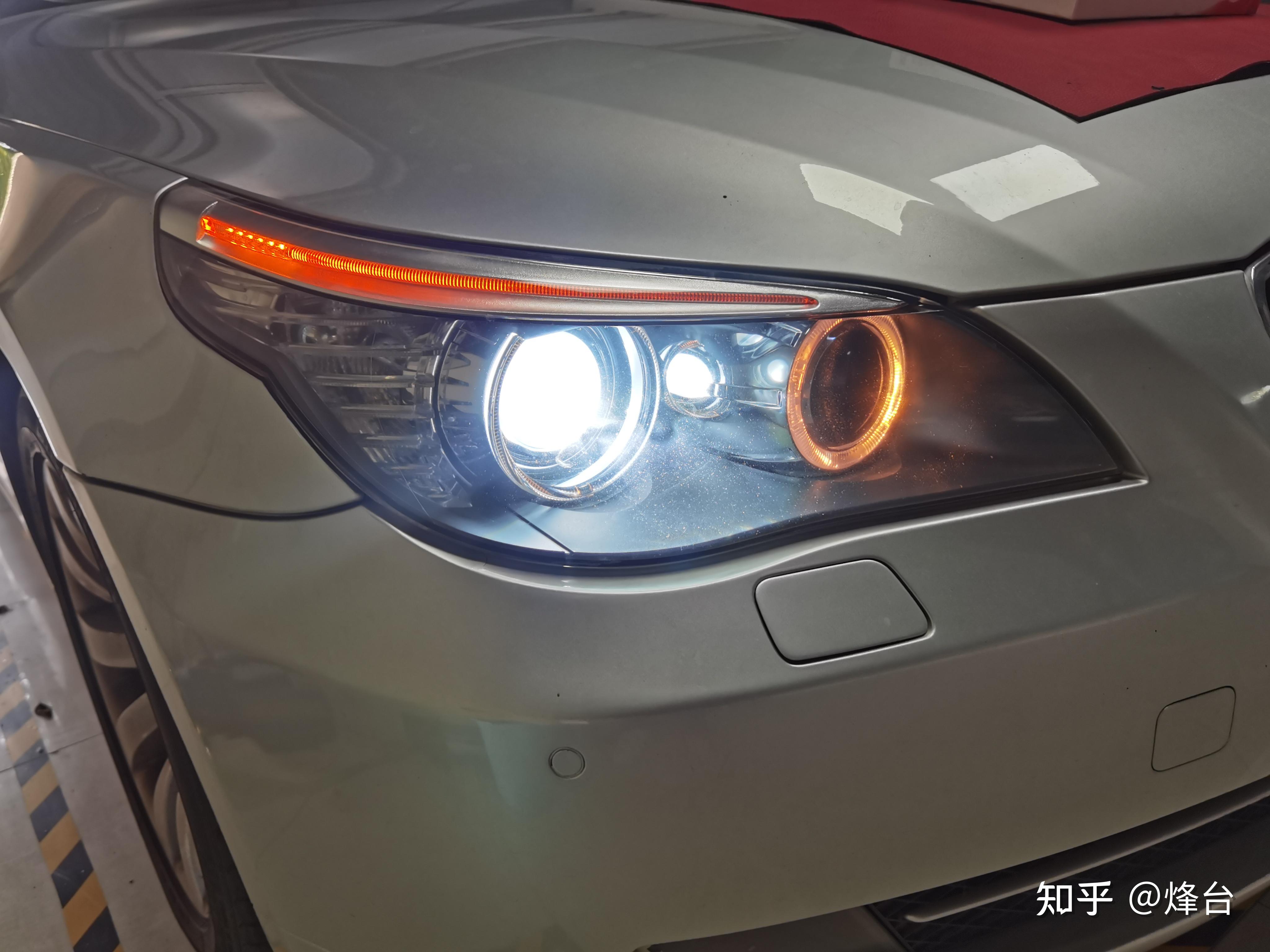 宝马520原车氙气灯升级烽台豪华版led双光透镜