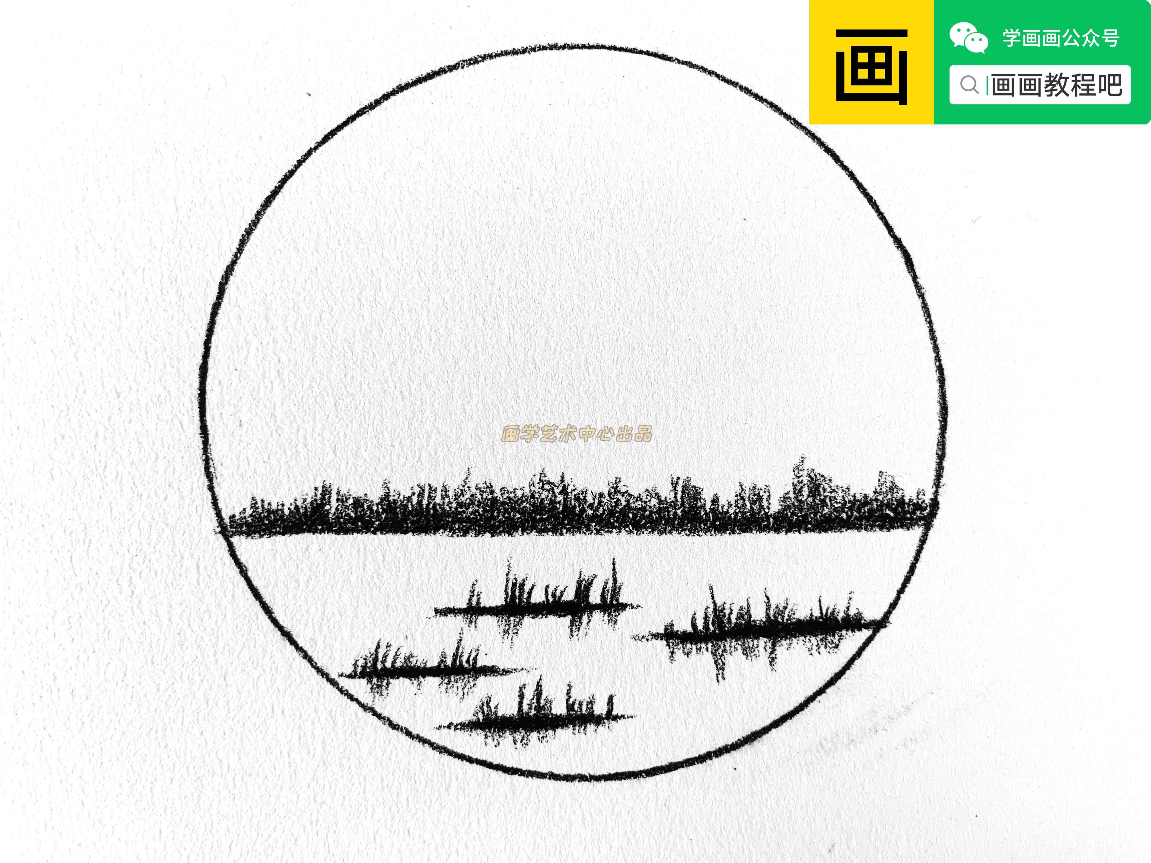 5步教你画炭笔速写风景,绘画画「画画教程」