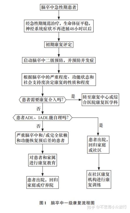 脑卒中一级康复流程图:脑卒中的三级康复[5]脑卒中的康复脑卒中的黄金
