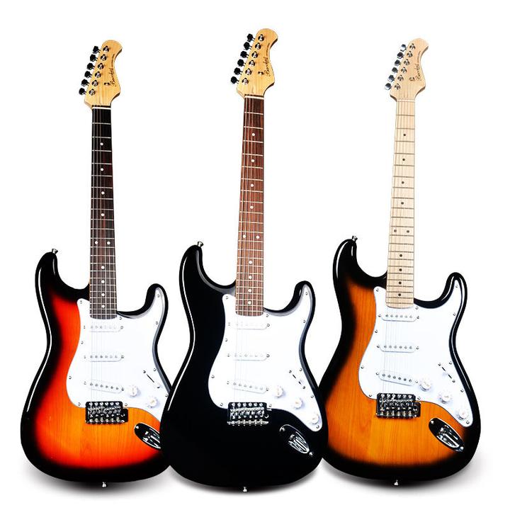 电吉他st单摇电吉它电贝司斯亮面赤杨木乐器入门木吉他