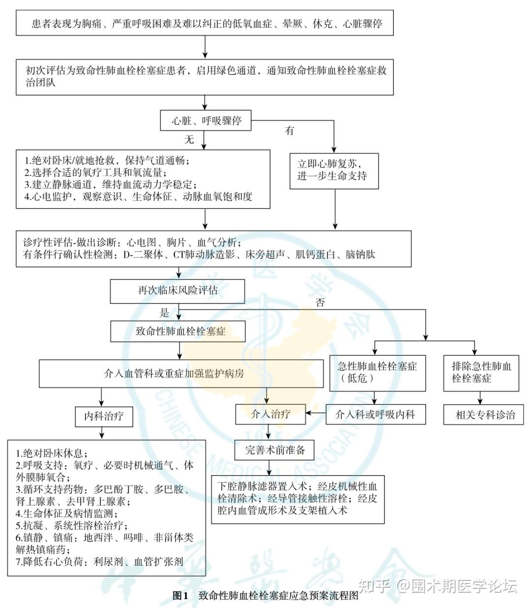 致命性肺血栓栓塞症,应急预案流程图! - 知乎