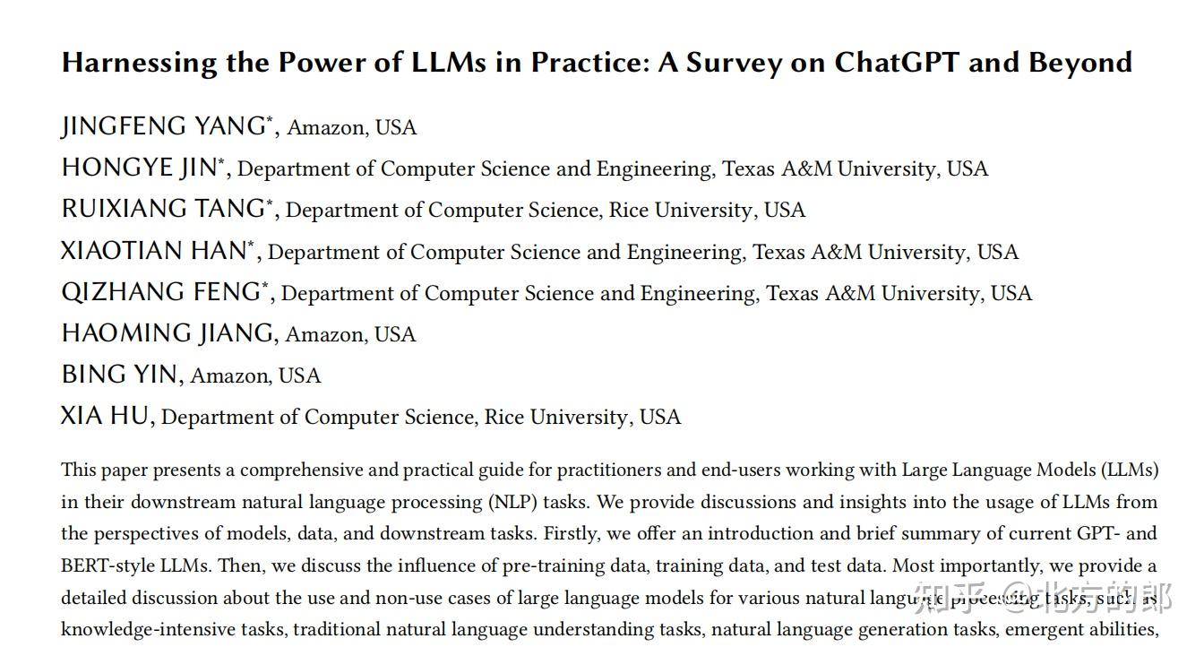 Harnessing The Power Of Llms In Practice A Survey On Chatgpt And Beyond 大语言模型(LLM)的进化树,学习LLM看明白这一张图就够了 - 知乎