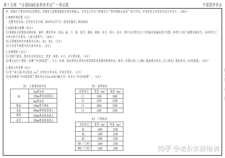全国BIM等级考试第十五期一级考题解析 - 知乎