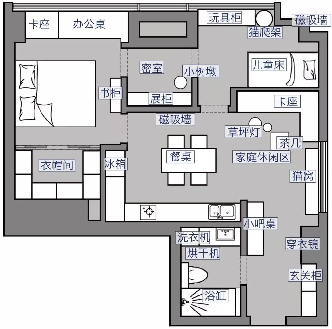 玩心重的设计师给50平米的小家设计了一间密室