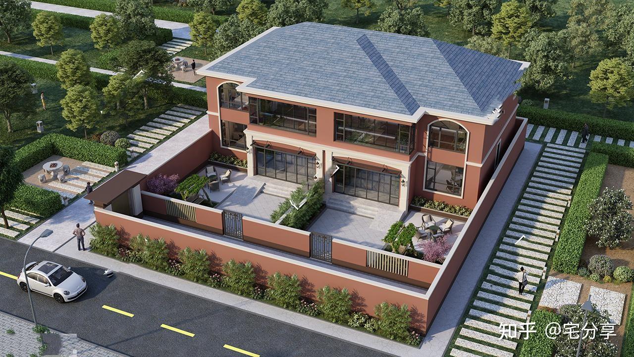 两层双拼别墅自建房设计图(农村二层双拼房屋设计图) - 知乎