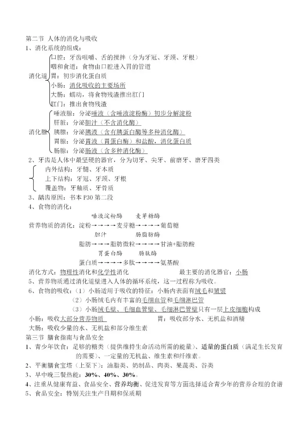 蘇教版初中生物七年級下冊期末考試知識點總結可下載