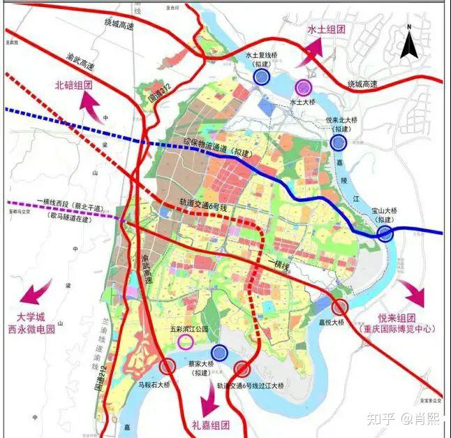 (圖源網絡 蔡家控規圖)蔡家往西,過中梁山,即是高新區,