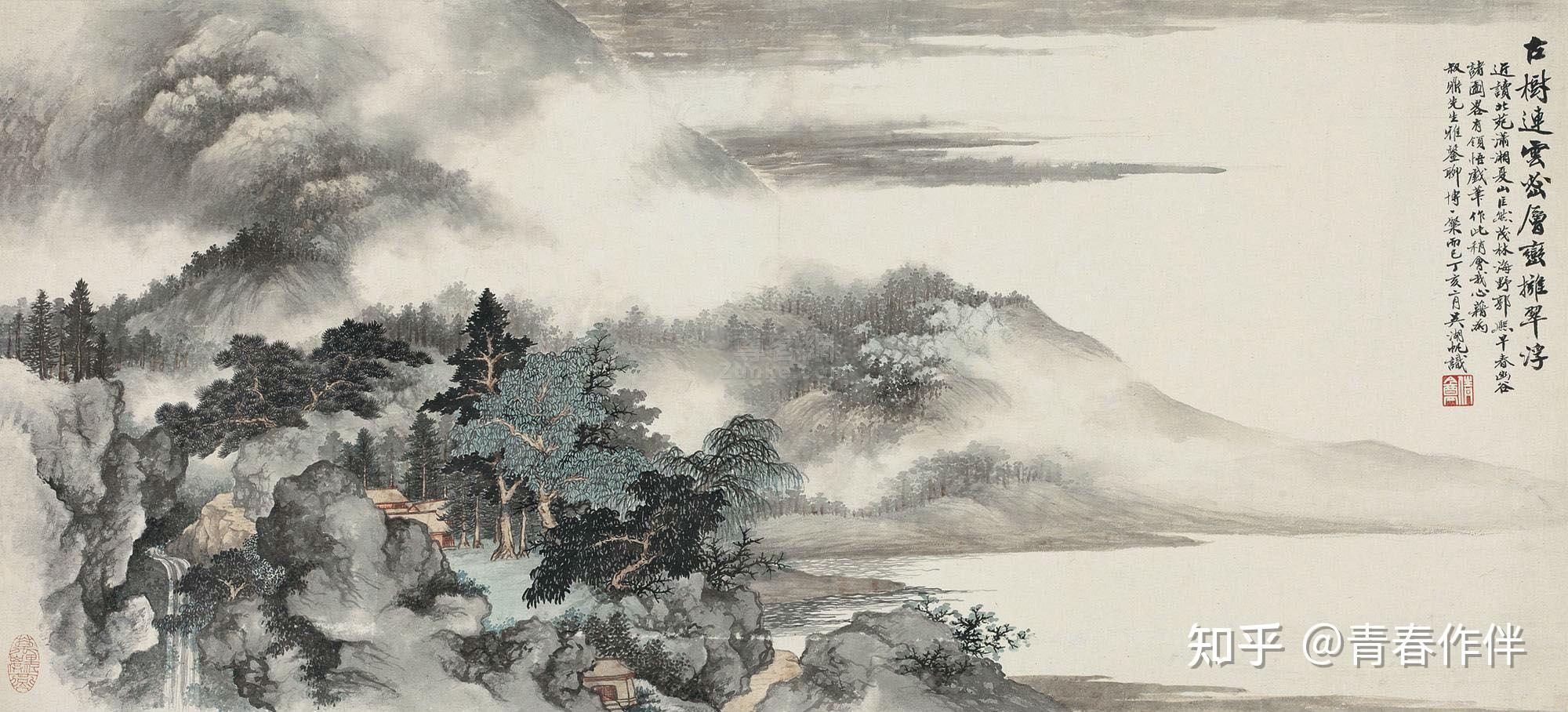 吴湖帆经典山水画,太美了! - 知乎