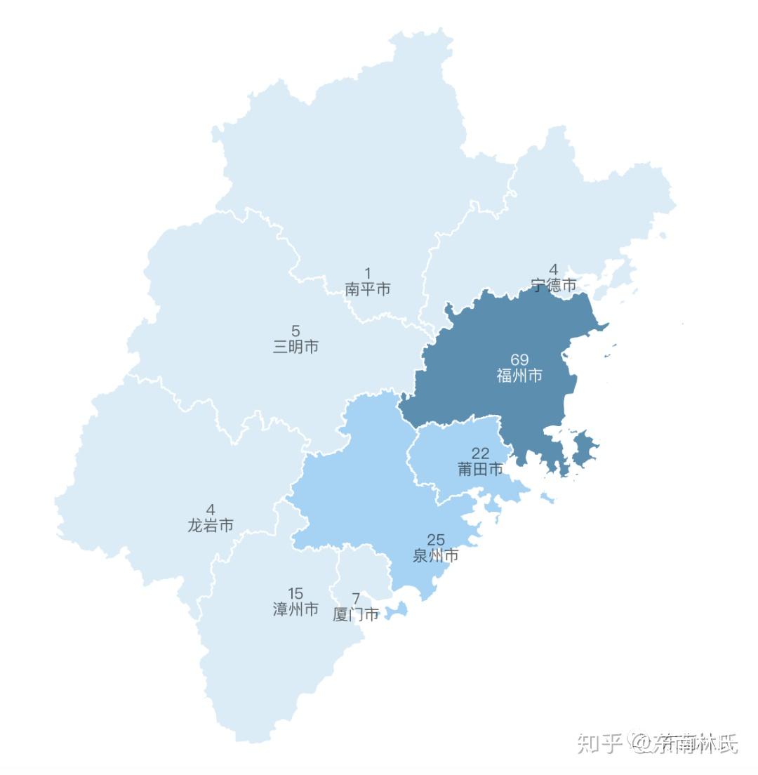 統計o-cts6987(含下游)林姓 全國各省分佈圖東南林氏公眾號從23魔方