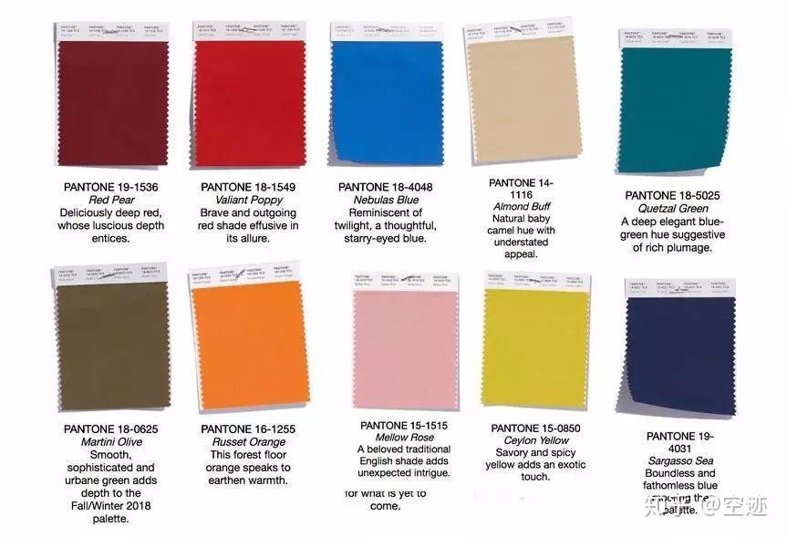 一,pantone2018年秋冬流行色系