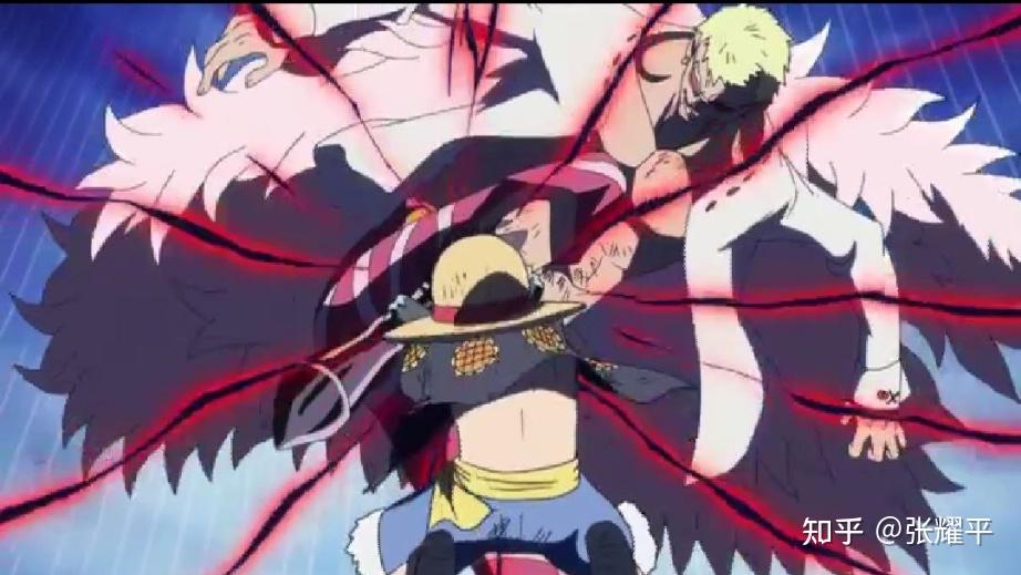 海贼王精彩回顾路飞vs多弗朗明哥路飞脚下求罗明戈化身恶魔