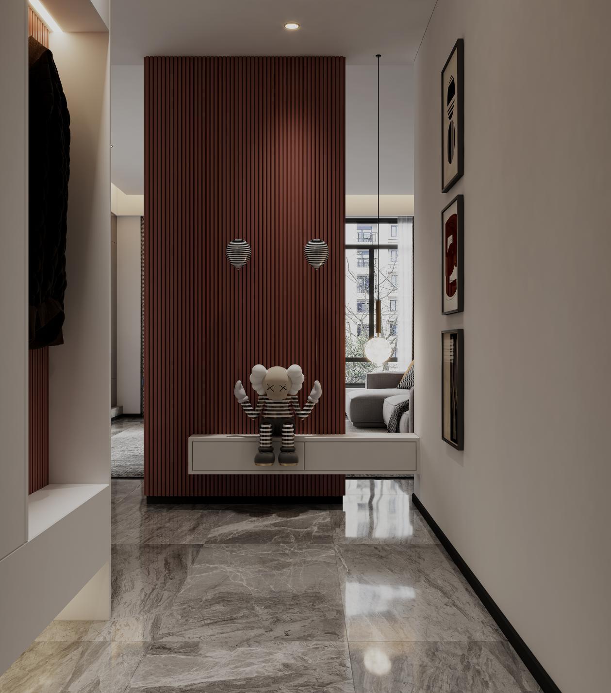 180平现代轻奢风进门悬空隔断设计实用有新意