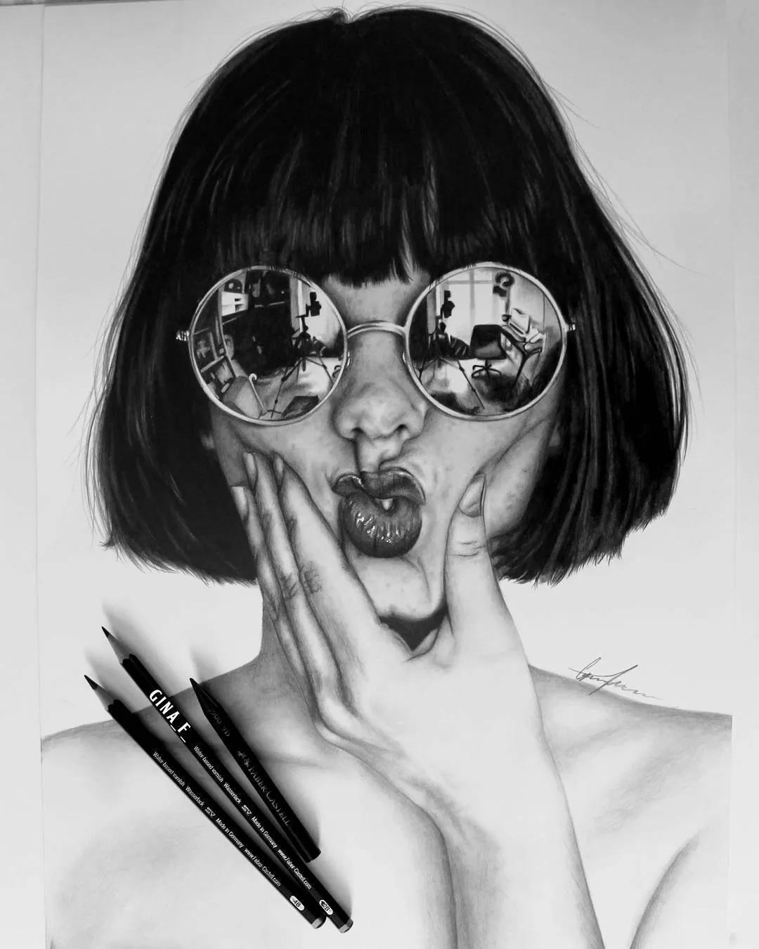 超写实素描应该都是这样的