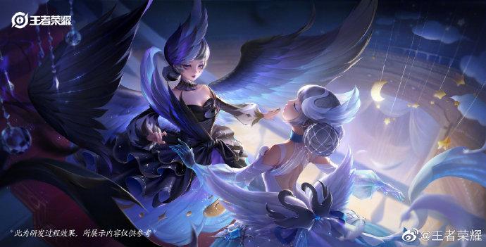 王者荣耀小乔皮肤天鹅之梦优化进程海报上色完成技能展示动图