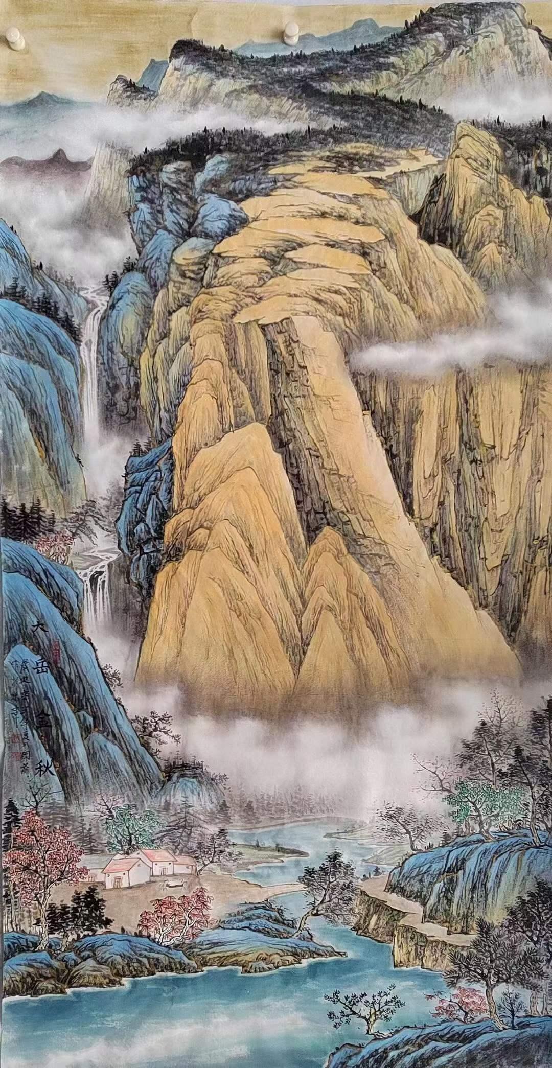 黄开前青绿山水画:清远高妙,气象高华